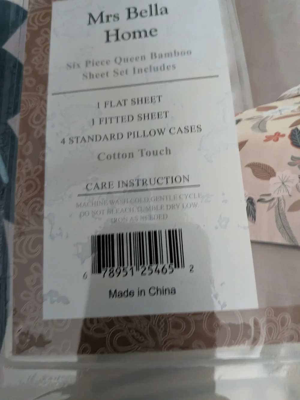1800 Queen Bamboo Sheet Set - Cream/Tan/Blue
